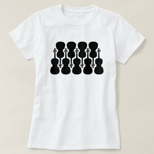 T-shirt violon noir et blanc (Design devant)