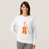 T-shirt Violon - Orange (Devant entier)