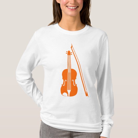 T-shirt Violon - Orange (Devant)