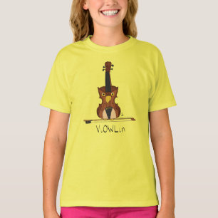 T-shirt Violon Owl Cute Music Enfants