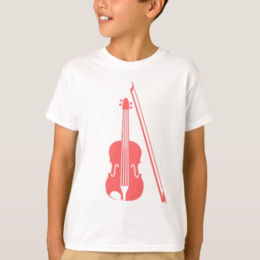T-shirt Violon - rose tropicale (Devant)