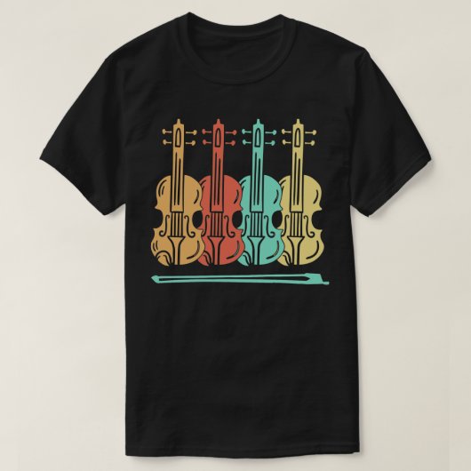 T-shirt Violon violoniste Rétro (Design devant)