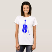 T-shirt Violoncelle - Bleu (Devant entier)