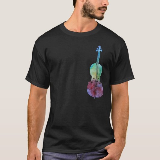 T-shirt Violoncelle lavé par couleur (Devant)