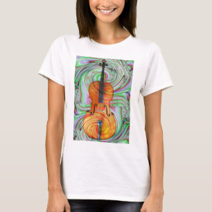 T-shirt Violoncelle psychédélique
