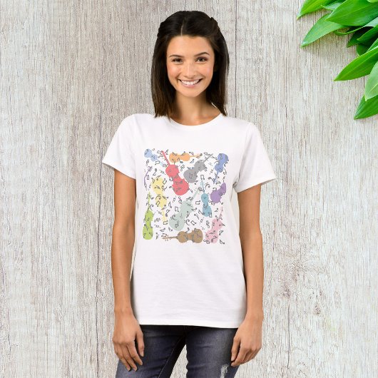 T-shirt Violons Et Notes Musicales