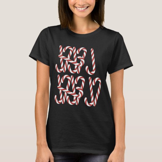 T-shirt Viral 67 Candy Canes Tally Marks Xmas Holiday Teac (Devant)