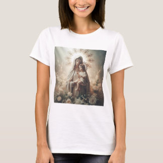 T-shirt Virgen y Niño: Amor Divino en Serenidad Celestial