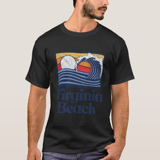 T-shirt Virginia Beach Surfer Beach Wave (Devant)