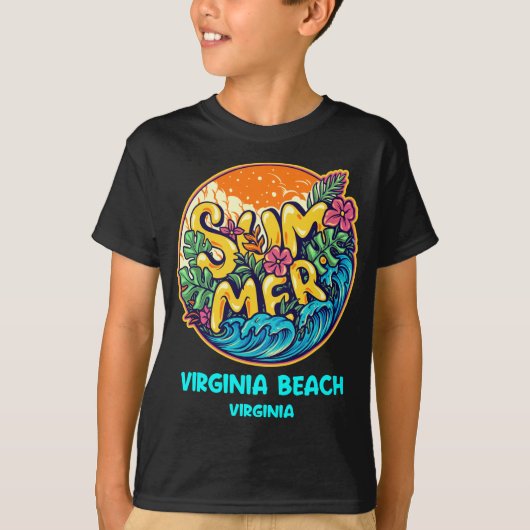 T-shirt Virginia Beach Vacances été Souvenir Vacances (Devant)