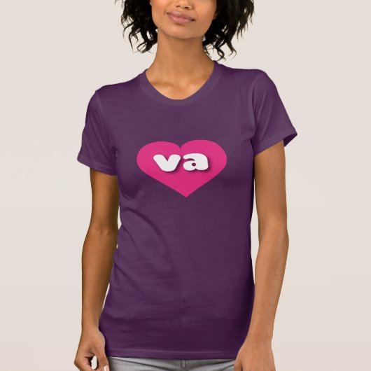 T-shirt Virginia coeur rose chaud - J'aime va (Devant)