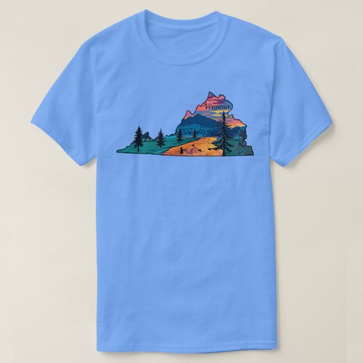 T-shirt Virginia Fly Fishing State River Sunset by TeeCrea (Design devant)