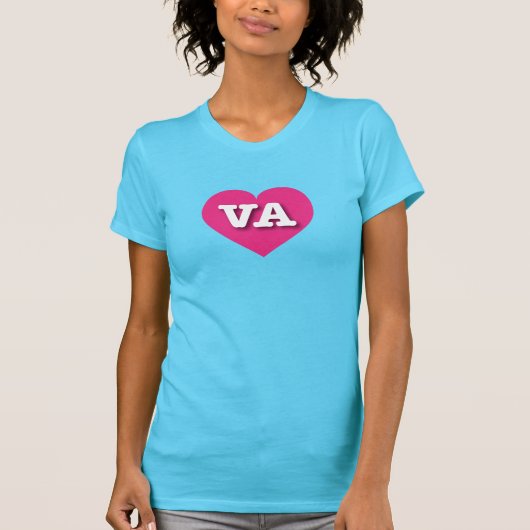 T-shirt Virginia Hot Pink Heart - J'aime VA (Devant)
