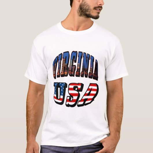T-shirt Virginia Picture et USA Text (Devant)