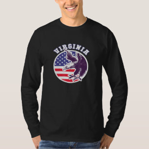 T-shirt Virginia State Eagle Usa Drapeau Étoiles Et Frappe