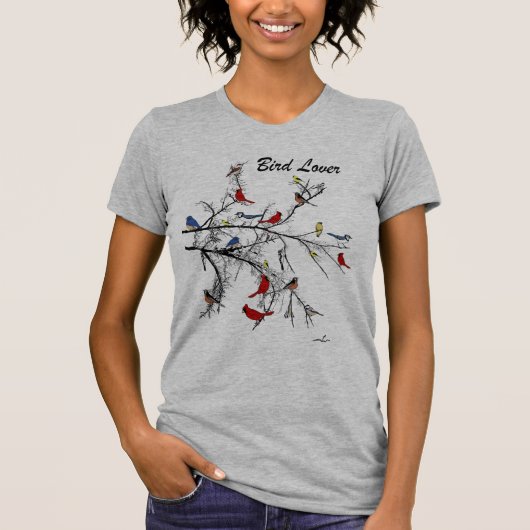 T-shirt Virginia Wright Bird Lover Birdwatcher (Devant)