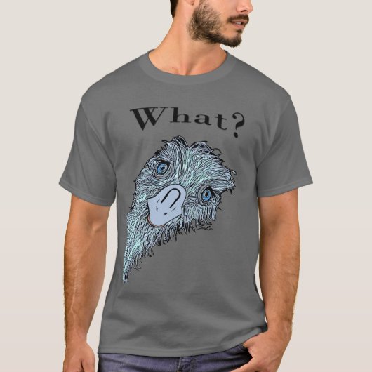 T-shirt Virginia Wright Emu Face Expressive Graphisme TShi (Devant)