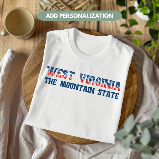 T-shirt Virginie-Occidentale Patriotique Mountain State Cu
