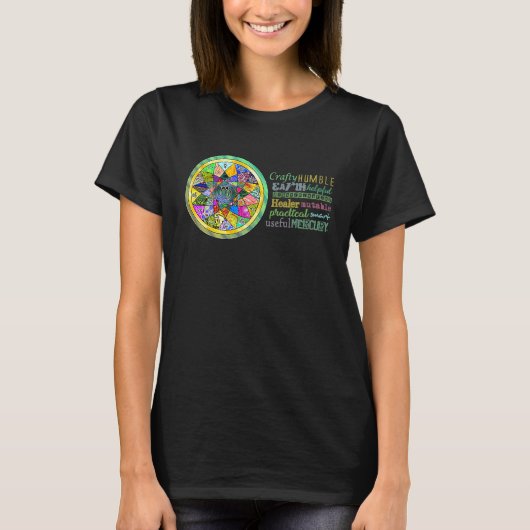 T-shirt Virgo Astrology Mandala characteristics traits  un (Devant)