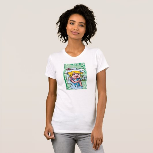T-shirt Virgo floral aux fleurs blanches (Devant entier)
