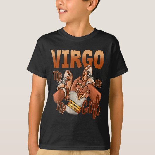 T-shirt Virgo Girl Birthday Melanin Black Woman Scute Ss C (Devant)