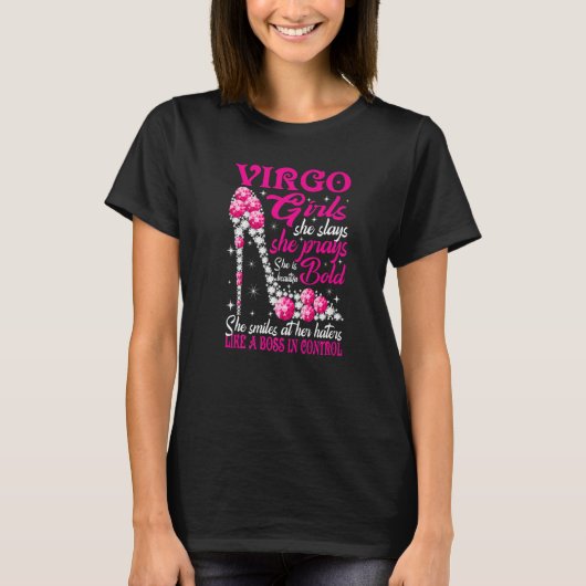 T-shirt Virgo Girl Comme Un Patron En Chaussures Diamond C (Devant)