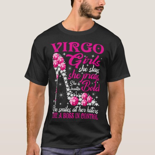 T-shirt Virgo Girl Like a Boss in Control chaussures en di (Devant)