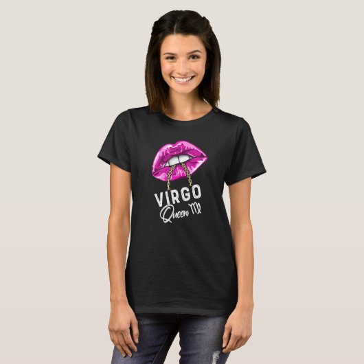 T-shirt Virgo Lips violet Reine Anniversaire femmes Zodiac (Devant entier)