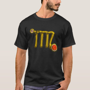 T-SHIRT VIRGO / OR, GRIS ORANGE AGATE ZODIAC SIGNE JEWEL