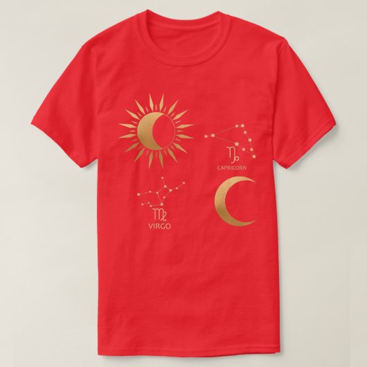 T-shirt Virgo Sun Capricorn Lune Zodiac (Design devant)