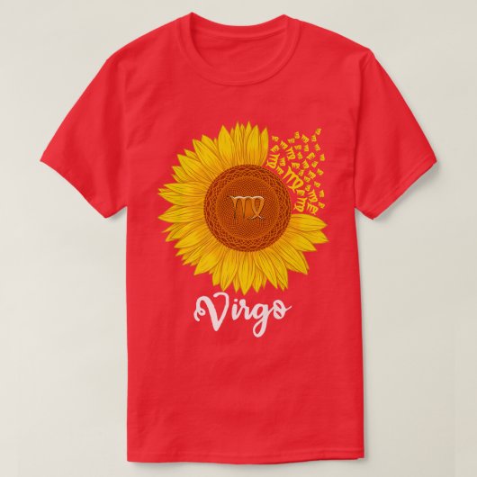 T-shirt Virgo Sunflower SIGNE Zodiaque Astrologie Florale  (Design devant)