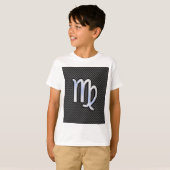 T-shirt Virgo Zodiac Sign on Charcoal Carbon Fiber Style (Devant entier)