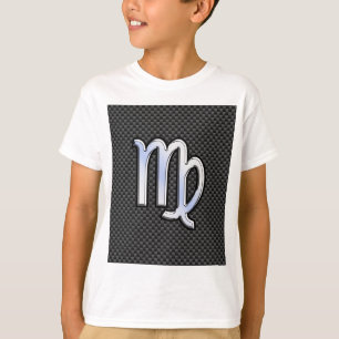 T-shirt Virgo Zodiac Sign on Charcoal Carbon Fiber Style