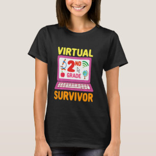 T-shirt Virtual 2nd Grade Survivor 2021 Dernier Day Of Sch