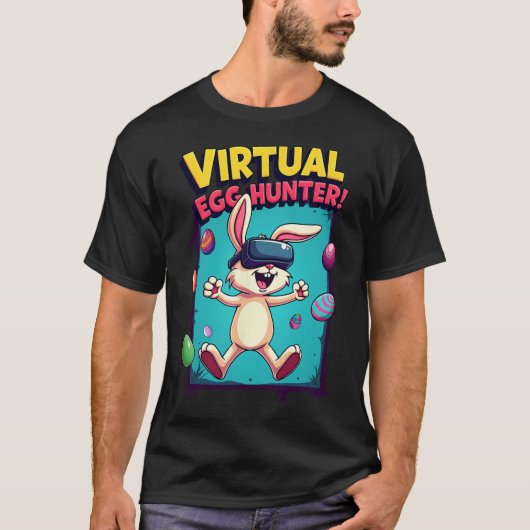 T-shirt Virtual Egg Hunter - Funny Gamer Bunny Vr Easter G (Devant)