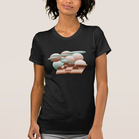 T-shirt Visage Alien dans l'art spatial abstrait (Devant)