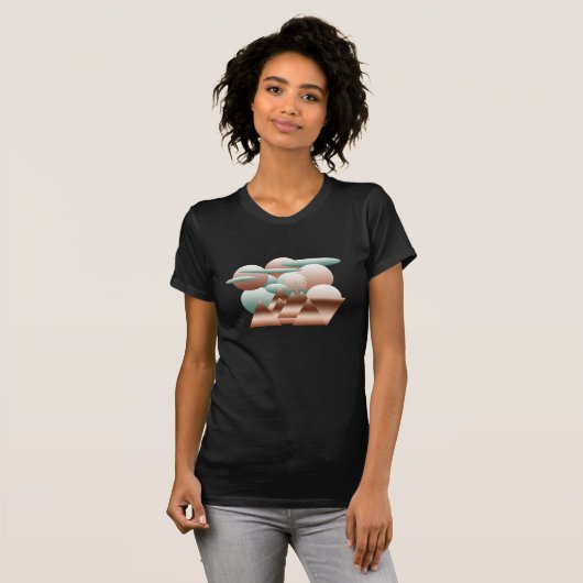 T-shirt Visage Alien dans l'art spatial abstrait (Devant entier)