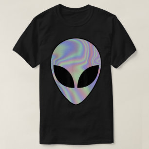 T-shirt Visage Alien Holographique Esthétique