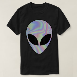 T-shirt Visage Alien Holographique Esthétique