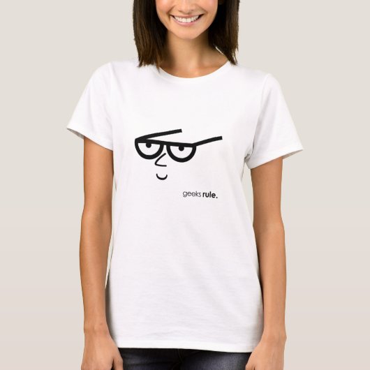 T-shirt Visage amusant avec lunettes de vue "Geek Rule" (Devant)