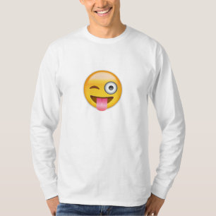 T-shirt Visage avec coincés la langue et l'oeil Emoji de