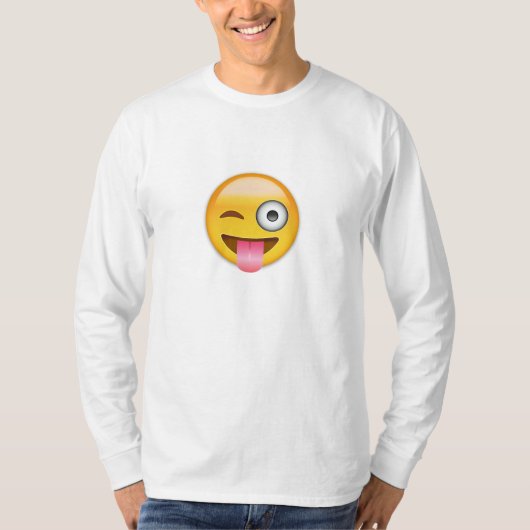 T-shirt Visage avec coincés la langue et l'oeil Emoji de (Devant)
