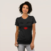T-shirt Visage avec lèvres rouges (Devant entier)
