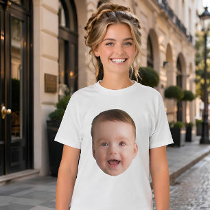T-shirt Visage bébé personnalisé, drôle photo personnalisé