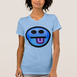 T-shirt Visage bleu avec la langue collant. Amusement !