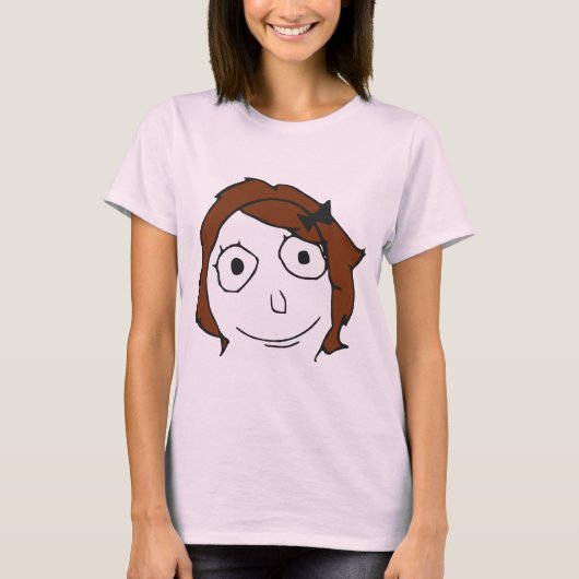 T-shirt Visage Brown Meme de rage de cheveux de Derpina (Devant)