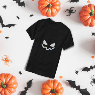 T-shirt Visage Citrouille Glitchy