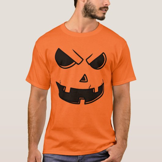 T-shirt visage Citrouille Halloween Jack-o'-lanter (Devant)