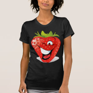 T-shirt Visage clignotant heureux de fraise