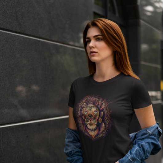 T-shirt Visage coloré du lion